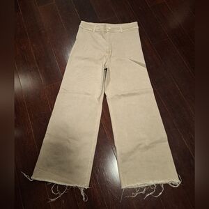 Womens ZARA Khaki Wide Leg Jeans Size 12.